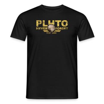 Never Forget Pluto Design Retro Style Funny Space - Men's T-Shirt - black - Front - AI Model Male 178 light (178cm)