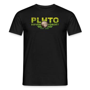 Never Forget Pluto Design Retro Style Funny Space - Männer T-Shirt - Schwarz - Vorne - AI Model Male 178 light (178cm)