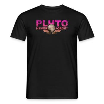 Never Forget Pluto Design Retro Style Funny Space - Männer T-Shirt - Schwarz - Vorne - AI Model Male 178 light (178cm)