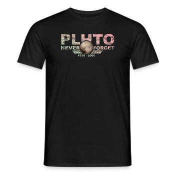 N’oubliez jamais Pluto Design Retro Style Funny Space - T-shirt homme - noir - Devant - AI Model Male 178 light (178cm)