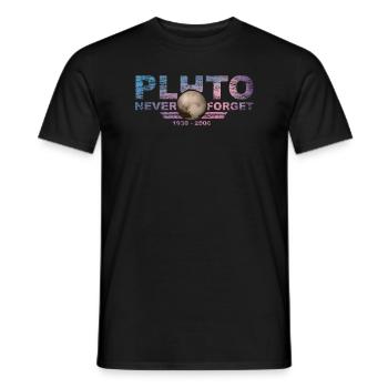 Never Forget Pluto Design Retro Style Funny Space - Männer T-Shirt - Schwarz - Vorne - AI Model Male 178 light (178cm)