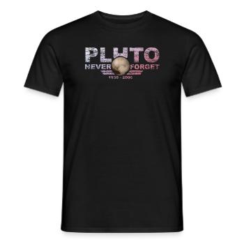 Never Forget Pluto Design Retro Style Funny Space - Men's T-Shirt - black - Front - AI Model Male 178 light (178cm)