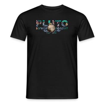 Never Forget Pluto Design Retro Style Funny Space - Männer T-Shirt - Schwarz - Vorne - AI Model Male 178 light (178cm)