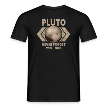 Never Forget Pluto Design Retro Style Funny Space - Men's T-Shirt - black - Front - AI Model Male 178 light (178cm)