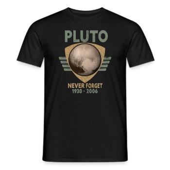 Never Forget Pluto Design Retro Style Funny Space - Men's T-Shirt - black - Front - AI Model Male 178 light (178cm)