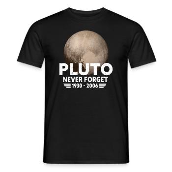 Never Forget Pluto Design Retro Style Funny Space - Männer T-Shirt - Schwarz - Vorne - AI Model Male 178 light (178cm)