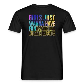 Les filles veulent juste avoir des droits humains fondamentaux - T-shirt homme - noir - Devant - AI Model Male 178 light (178cm)