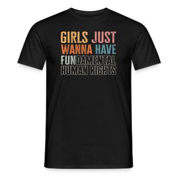 Les filles veulent juste avoir des droits humains fondamentaux - T-shirt homme - noir - Devant - AI Model Male 178 light (178cm)