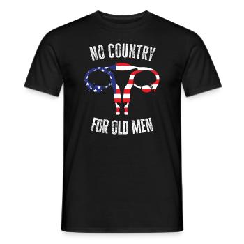 Pas de pays pour les vieillards utérus floral féministe - T-shirt homme - noir - Devant - AI Model Male 178 light (178cm)