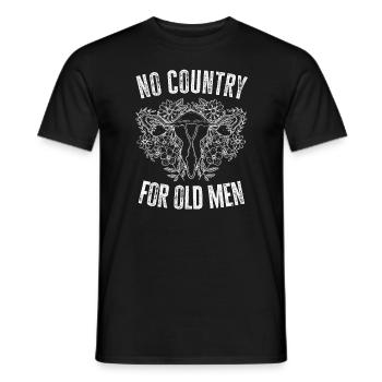 Pas de pays pour les vieillards utérus floral féministe - T-shirt homme - noir - Devant - AI Model Male 178 light (178cm)