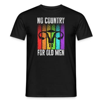 No Country For Old Men Floral Uterus Feminist - Men's T-Shirt - black - Front - AI Model Male 178 light (178cm)