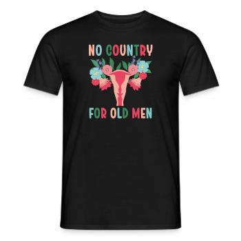 Pas de pays pour les vieillards utérus floral féministe - T-shirt homme - noir - Devant - AI Model Male 178 light (178cm)