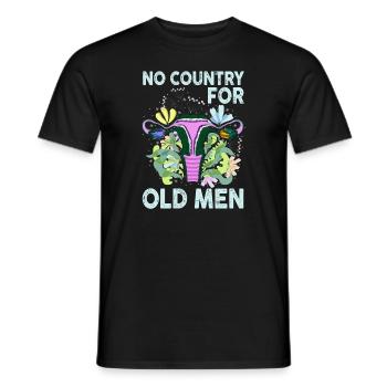 Pas de pays pour les vieillards utérus floral féministe - T-shirt homme - noir - Devant - AI Model Male 178 light (178cm)