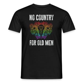 Pas de pays pour les vieillards utérus floral féministe - T-shirt homme - noir - Devant - AI Model Male 178 light (178cm)