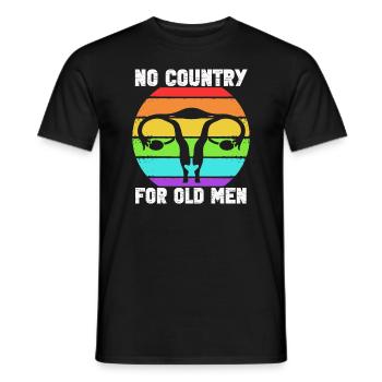 Pas de pays pour les vieillards utérus floral féministe - T-shirt homme - noir - Devant - AI Model Male 178 light (178cm)