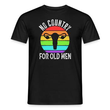 Pas de pays pour les vieillards utérus floral féministe - T-shirt homme - noir - Devant - AI Model Male 178 light (178cm)