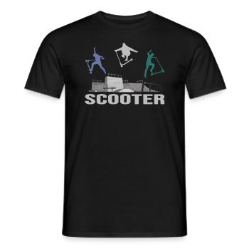 stuntscooter rollerscooter scooter e-scooter - Männer T-Shirt - Schwarz - Vorne - AI Model Male 178 light (178cm)