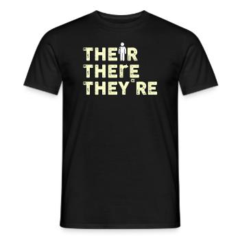 Leur là Ils sont professeur d’anglais Grammaire - T-shirt homme - noir - Devant - AI Model Male 178 light (178cm)