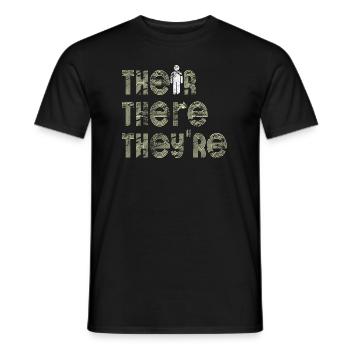Leur là Ils sont professeur d’anglais Grammaire - T-shirt homme - noir - Devant - AI Model Male 178 light (178cm)