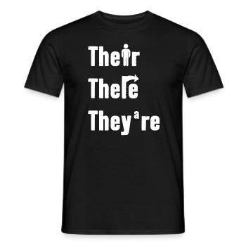 Leur là Ils sont professeur d’anglais Grammaire - T-shirt homme - noir - Devant - AI Model Male 178 light (178cm)