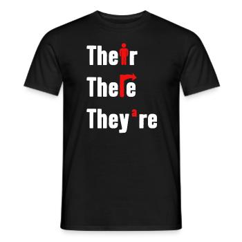 Leur là Ils sont professeur d’anglais Grammaire - T-shirt homme - noir - Devant - AI Model Male 178 light (178cm)