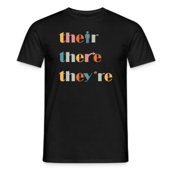 Leur là Ils sont professeur d’anglais Grammaire - T-shirt homme - noir - Devant - AI Model Male 178 light (178cm)