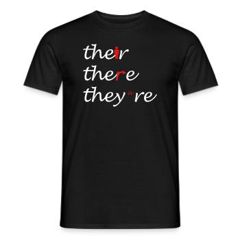Leur là Ils sont professeur d’anglais Grammaire - T-shirt homme - noir - Devant - AI Model Male 178 light (178cm)
