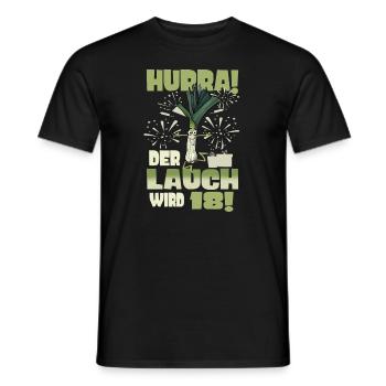 Hurra! Der Lauch Wird 18! Volljährig Endlich - Männer T-Shirt - Schwarz - Vorne - AI Model Male 178 light (178cm)