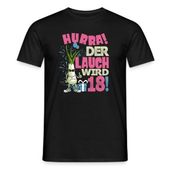 Hurra! Der Lauch Wird 18! Volljährig Endlich - Männer T-Shirt - Schwarz - Vorne - AI Model Male 178 light (178cm)