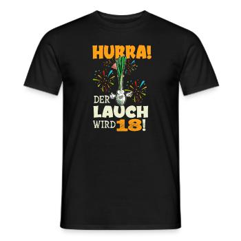 Hurra! Der Lauch Wird 18! Volljährig Endlich - Männer T-Shirt - Schwarz - Vorne - AI Model Male 178 light (178cm)
