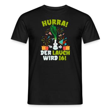 Hurra! Der Lauch Wird 16! Teenager Endlich - Männer T-Shirt - Schwarz - Vorne - AI Model Male 178 light (178cm)