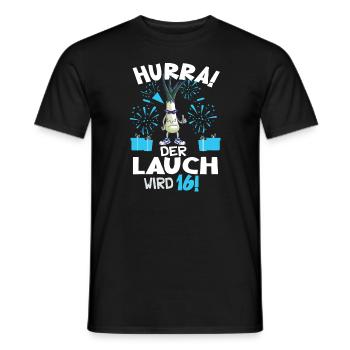 Hurra! Der Lauch Wird 16! Teenager Endlich - Männer T-Shirt - Schwarz - Vorne - AI Model Male 178 light (178cm)