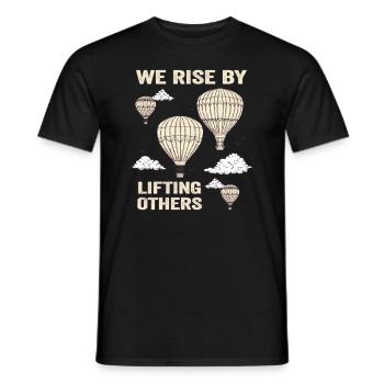 Nous nous levons en soulevant d’autres citations inspirantes - T-shirt homme - noir - Devant - AI Model Male 178 light (178cm)