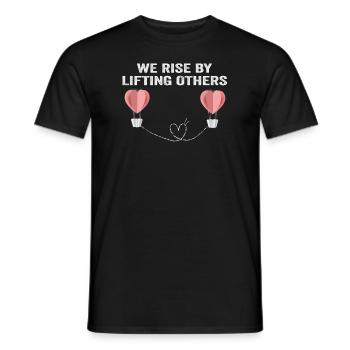 Nous nous levons en soulevant d’autres citations inspirantes - T-shirt homme - noir - Devant - AI Model Male 178 light (178cm)