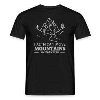 Christian Faith Can Move Mountains Jesus Christ - Men's T-Shirt - black - Front - AI Model Male 178 light (178cm)