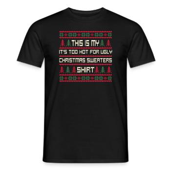 C’est mon pull de Noël il fait trop chaud pour un vilain - T-shirt homme - noir - Devant - AI Model Male 178 light (178cm)