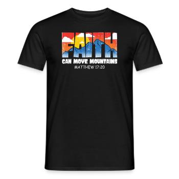 La foi chrétienne peut déplacer des montagnes Jésus-Christ - T-shirt homme - noir - Devant - AI Model Male 178 light (178cm)