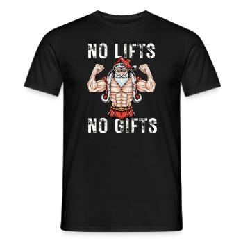 No Lifts No Gifts Christmas Gym Ugly Santa - Männer T-Shirt - Schwarz - Vorne - AI Model Male 178 light (178cm)