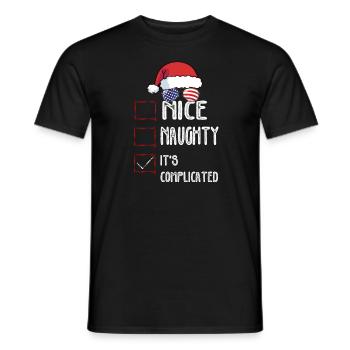 Nice Naughty C’est compliqué Liste de Noël Père Noël - T-shirt homme - noir - Devant - AI Model Male 178 light (178cm)