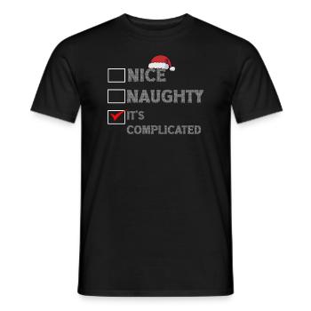 Nice Naughty C’est compliqué Liste de Noël Père Noël - T-shirt homme - noir - Devant - AI Model Male 178 light (178cm)