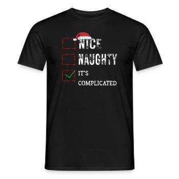 Nice Naughty C’est compliqué Liste de Noël Père Noël - T-shirt homme - noir - Devant - AI Model Male 178 light (178cm)