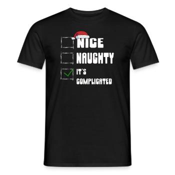 Nice Naughty C’est compliqué Liste de Noël Père Noël - T-shirt homme - noir - Devant - AI Model Male 178 light (178cm)