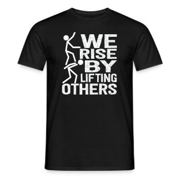 Nous nous levons en soulevant d’autres citations inspirantes - T-shirt homme - noir - Devant - AI Model Male 178 light (178cm)