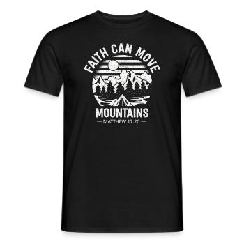 Christian Faith Can Move Mountains Jesus Christ - Men's T-Shirt - black - Front - AI Model Male 178 light (178cm)