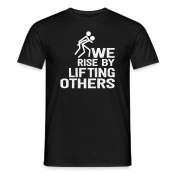 Nous nous levons en soulevant d’autres citations inspirantes - T-shirt homme - noir - Devant - AI Model Male 178 light (178cm)