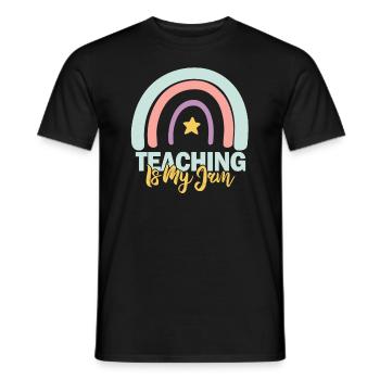 Teaching Is My Jam School Teacher Appreciation - Men's T-Shirt - black - Front - AI Model Male 178 light (178cm)
