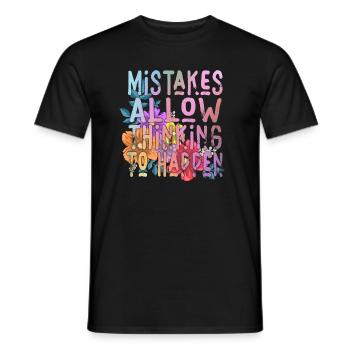 Mistakes Allow Thinking To Happen School Math - Men's T-Shirt - black - Front - AI Model Male 178 light (178cm)