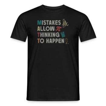 Mistakes Allow Thinking To Happen School Math - Men's T-Shirt - black - Front - AI Model Male 178 light (178cm)