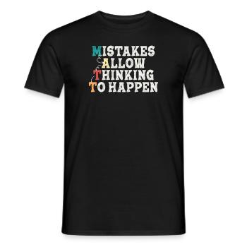 Mistakes Allow Thinking To Happen School Math - Men's T-Shirt - black - Front - AI Model Male 178 light (178cm)