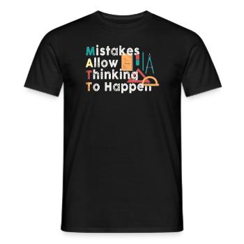 Mistakes Allow Thinking To Happen School Math - Men's T-Shirt - black - Front - AI Model Male 178 light (178cm)